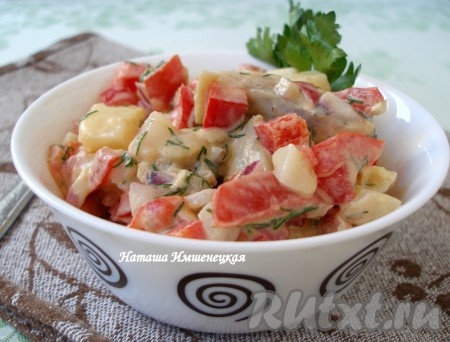 Салат с сельдью и картофелем