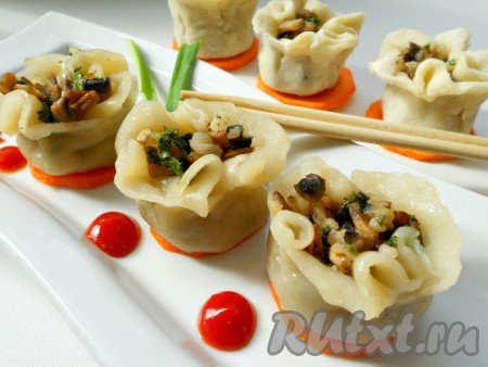 Рецепт китайских пельменей Шаомай с грибами