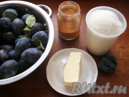 Ингредиенты для приготовления варенья "Слива в шоколаде".