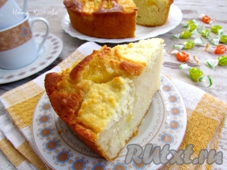 Пирог с творогом и ананасами