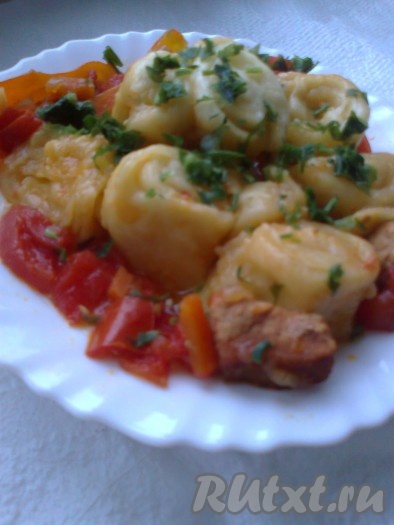 Штрудли со свининой и овощами