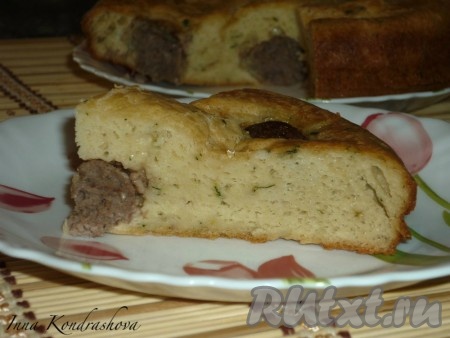 Заливной пирог с фрикадельками