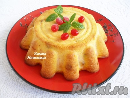 Запеканка с тыквой, творогом и изюмом