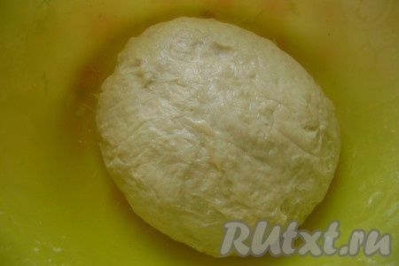 В миску просеяла муку, добавила соль, сделав углубление, вбила яйцо, добавила масло и потихонечку порциями ввела воду, столько чтобы замесить тесто, нелипнущее к рукам. Вымесила и оставила его отдыхать (пока делается начинка).
