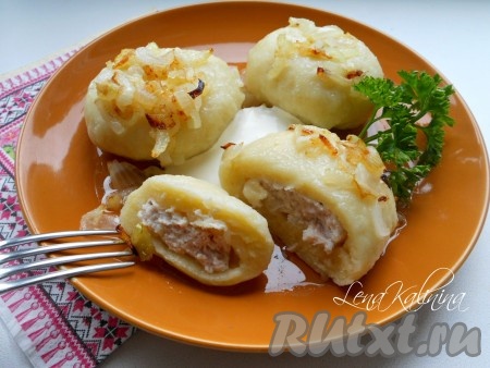 Картофельные галушки с мясом