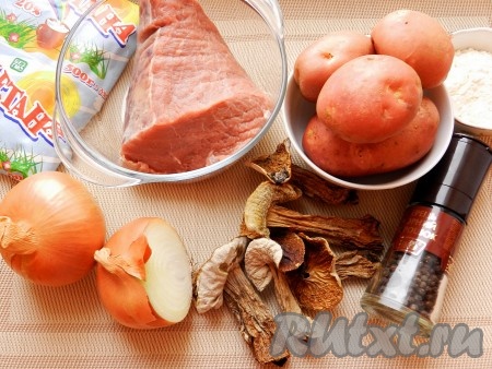 Ингредиенты для приготовления жаркого по-киевски