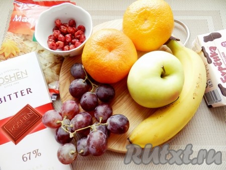Ингредиенты для приготовления сладкого фруктового салата