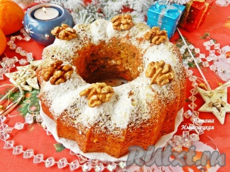 Пряный морковный кекс с грецкими орехами