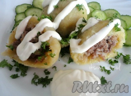 "Колобки" картофельные с мясом 