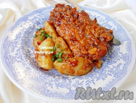 Свиные рёбрышки с мёдом и горчицей в духовке 