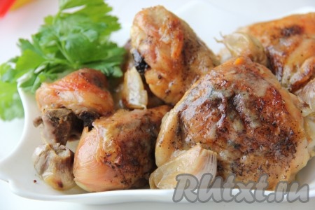 Курица, запеченная с чесноком