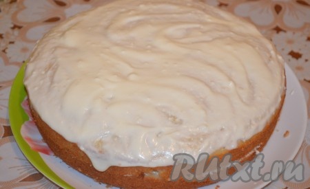 Накрыть верхним, коротый тоже смазать.
