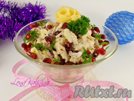 Рецепт салата с курицей и гранатом
