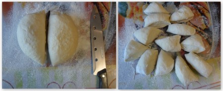 Тесто нужно разделить на 12 одинаковых частей.