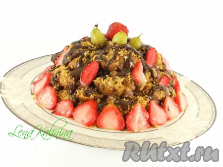 Торт из пряников без выпечки со сметаной и бананом