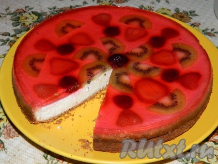 Творожный пирог с фруктами