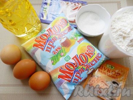 Ингредиенты для приготовления блинов на топленом молоке