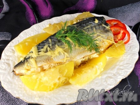 Запеченная скумбрия с сыром