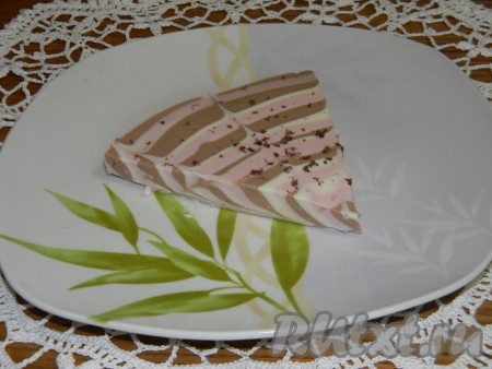 Десерт из творога, сметаны и желатина