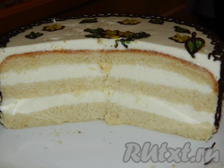 В вот так торт выглядит в разрезе.