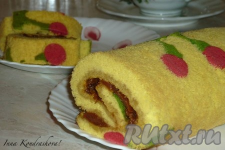 Бисквитный рулет с рисунком