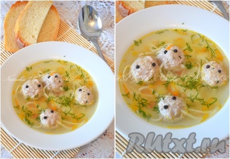 Детский суп с фрикадельками