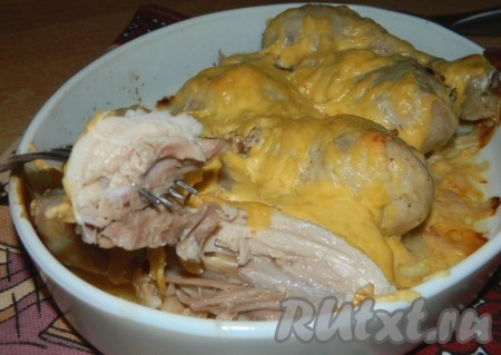 Куриные ножки со сметаной и сыром
