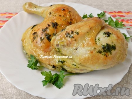 Запеченная курица с маслом