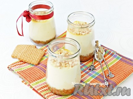 Порционный чизкейк с печеньем