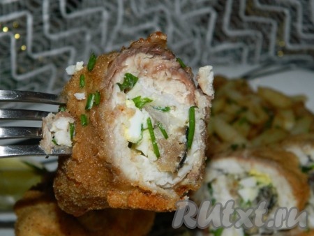 Рыбные рулеты с грибами