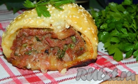 Мясные завитки получаются очень вкусными.
