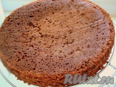 Выпекать в разогретой духовке при температуре 180 градусов 20 минут. Охладить, перевернув бисквит на решетку.&nbsp;&nbsp;&nbsp;&nbsp;&nbsp;
