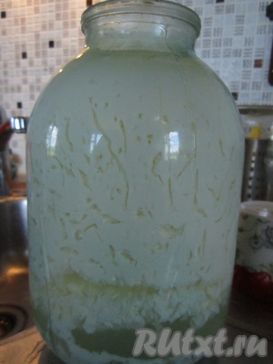 Когда над поверхностью воды начнёт подниматься пар, начинаем чаще проверять нашу простоквашу. Сыворотка должна явственно начать отделяться от густой фракции. Тогда вынимаем банку из кастрюли и остужаем до комнатной температуры.
