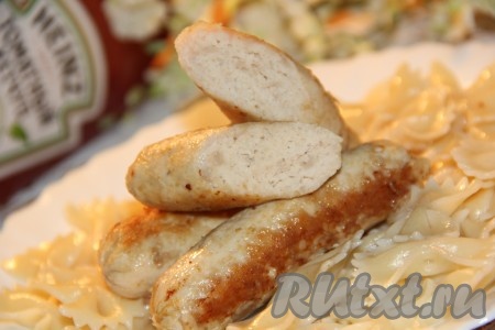 Домашние сосиски из куриного филе в пищевой плёнке