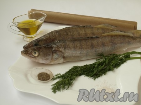 Судаков хорошо промыть, удалить внутренности и жабры. Подготовить оливковое масло, соль, перец, укроп и пергаментную бумагу.