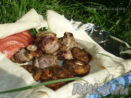 Шашлык из свинины и грибов