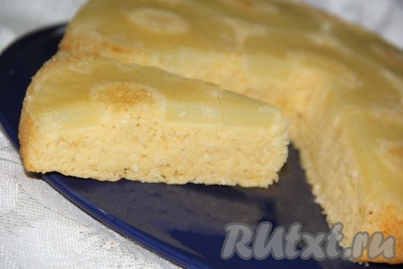 Пирог с ананасами и кокосовой стружкой