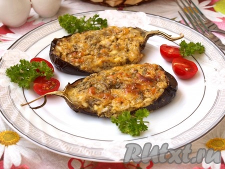 Баклажаны с творогом и сыром, запечённые в духовке