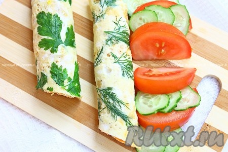 Омлетные рулетики с начинкой