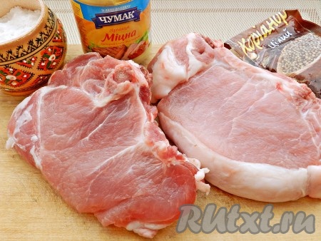 Ингредиенты для приготовления отбивных с горчицей