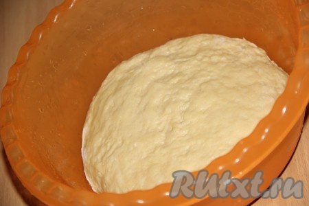 Кефир подогреваем в течение 20 секунд в микроволновке или заранее достаём из холодильника, чтобы кефир согрелся до комнатной температуры. В глубокой миске соединяем кефир, растительное масло, яйцо, опару, соль и тщательно перемешиваем. Частями добавляя муку, замешиваем мягкое, нежное, не липнущее к рукам тесто. Вымешиваем тесто минут 7. Муки может потребоваться чуть больше или меньше, чем указано в ингредиентах, главное - ориентируйтесь на консистенцию замешиваемого теста.