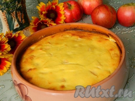 Суфле из яблок и творога получается очень вкусным.
