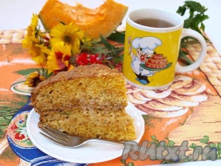 Тыквенный торт со сметанным кремом