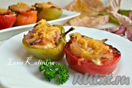 Перец с курицей и сыром