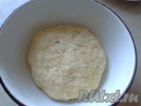 Тесто должно быть мягким, эластичным, при необходимости можно подсыпать еще муки, но немного, чтобы не забить тесто. Накрыть тесто пленкой или крышкой и оставить&nbsp; для увеличения в объеме в 2 раза, ориентировочно, на 1-1,5 часа в теплом месте.
