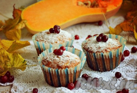 Тыквенные кексы с кукурузной мукой