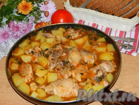 Куриная зажарка с овощами