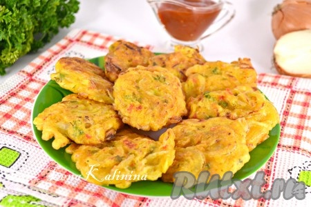 Луковые оладьи