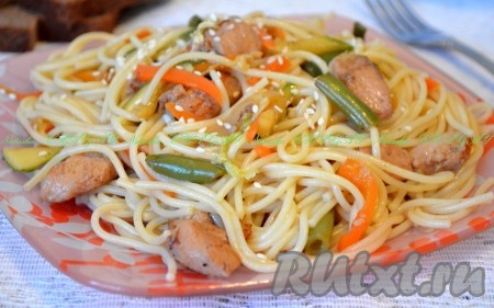 Рецепт куриного филе с овощами по-корейски
