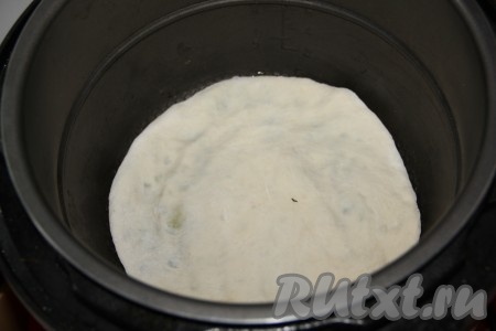 Раскатать тесто с начинкой по размерам чаши мультиварки. Если хотите получить хрустящую корочку, то перед каждой лепешкой дно чаши мультиварки смазывайте растительным маслом. Выпекать лепешки в мультиварке под закрытой крышкой на режиме "Выпечка" по 10-15 минут с каждой стороны.
